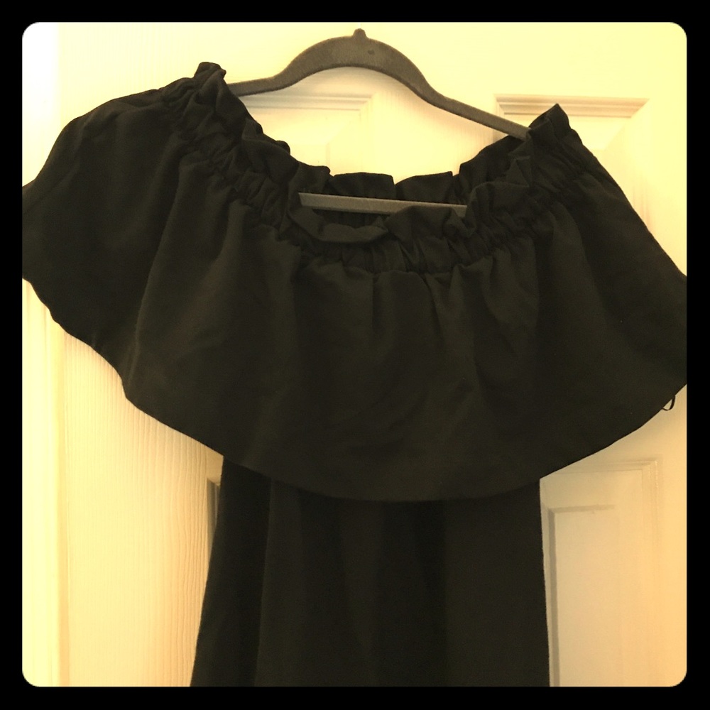 Cute off the shoulder little black dress